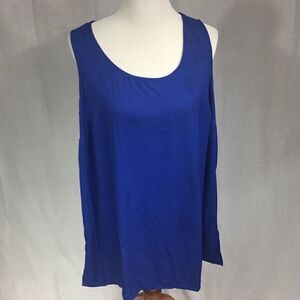 Jessica London size 16W Royal blue silky tank top new never worn 100% polyester